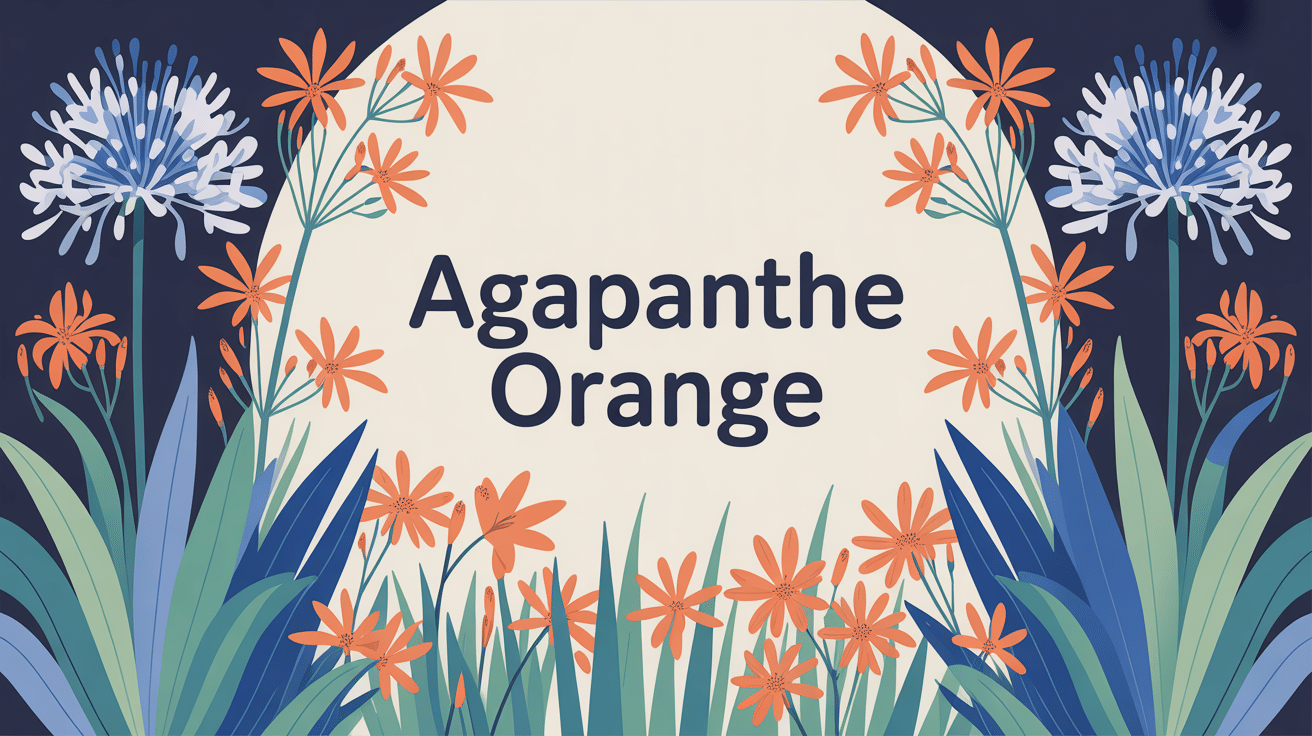 Composition agapanthe orange fleurs vivaces jardin