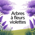 Jardin luxuriant avec arbres à fleurs violettes en illustration vectorielle