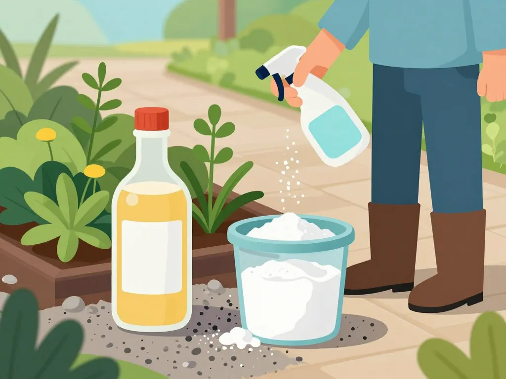 bien utiliser dosage mélange bicarbonate de soude et vinaigre blanc pour désherber illustration