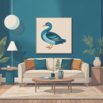 bleu canard avec quelle couleur salon déco chaleureuse
