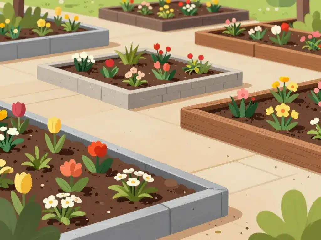 bordure pour retenir terre béton bois pierre métal