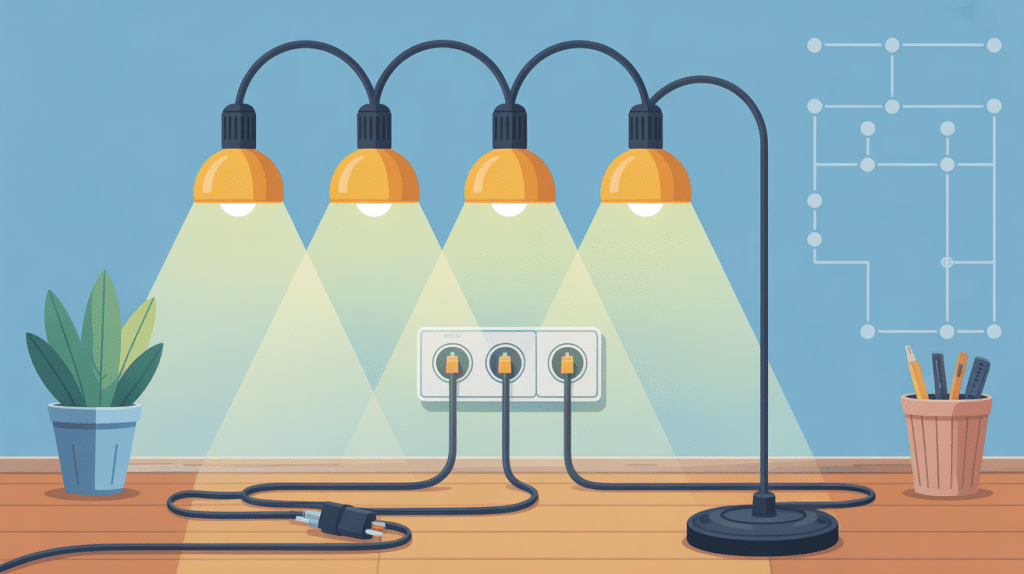schéma global comment brancher plusieurs lampes sur une seule arrivée électrique