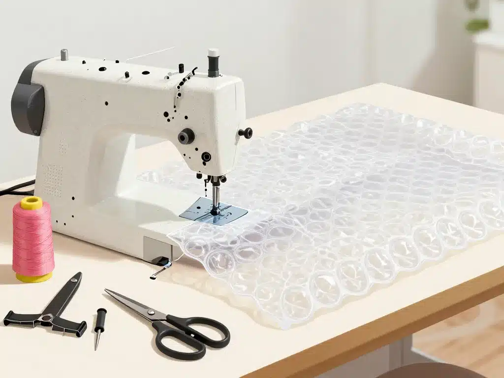 outils comment coudre une bâche à bulle poste de travail