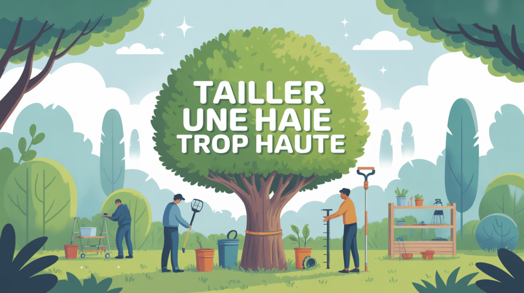 comment tailler une haie trop haute illustration haie et outils