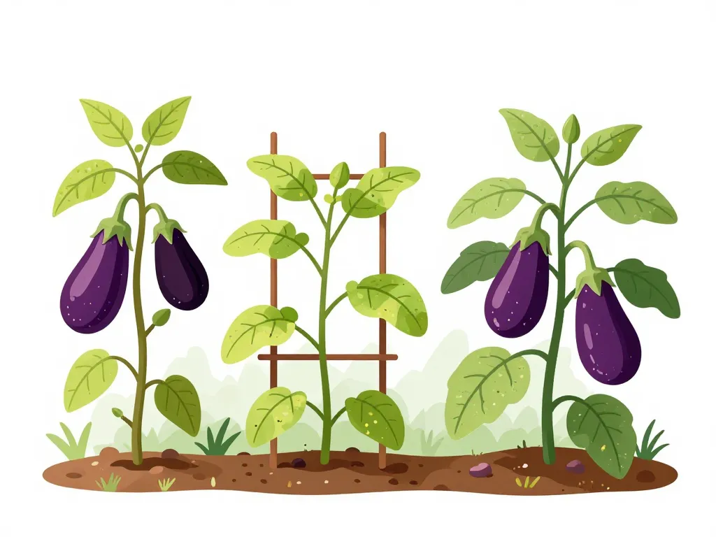 Diagramme tuteur aubergines fragile soutenu