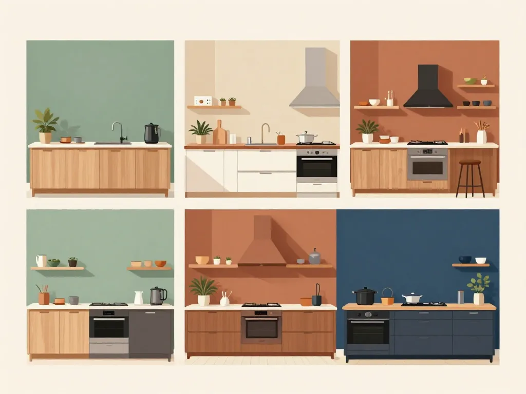 Harmonie de couleurs mur cuisine tendance 2024