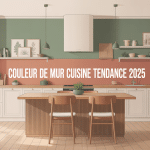 Cuisine moderne avec couleur mur cuisine tendance 2024