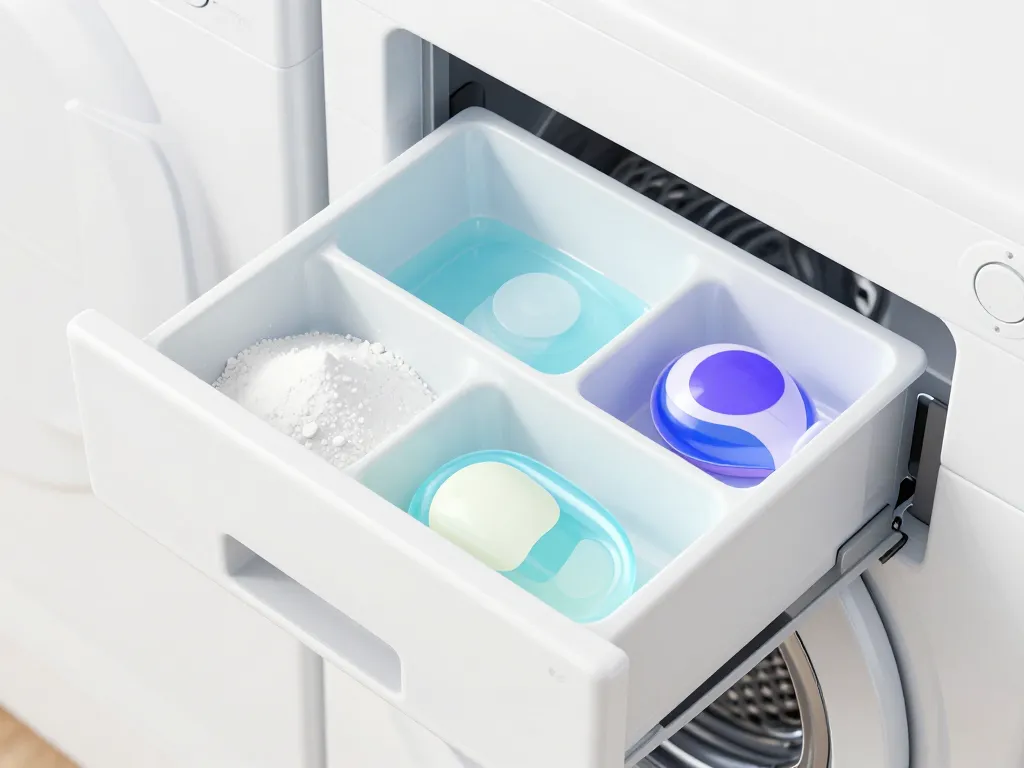 diagramme compartiments lave-linge pour mettre la lessive correctement