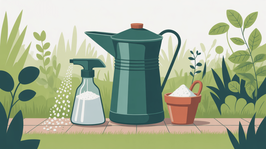 dosage mélange bicarbonate de soude et vinaigre blanc pour désherber illustration écologique