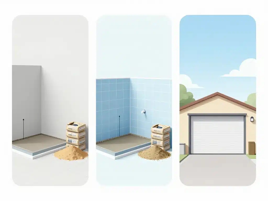 Dosage pour une chape de 5 cm supports intérieur salle de bain garage