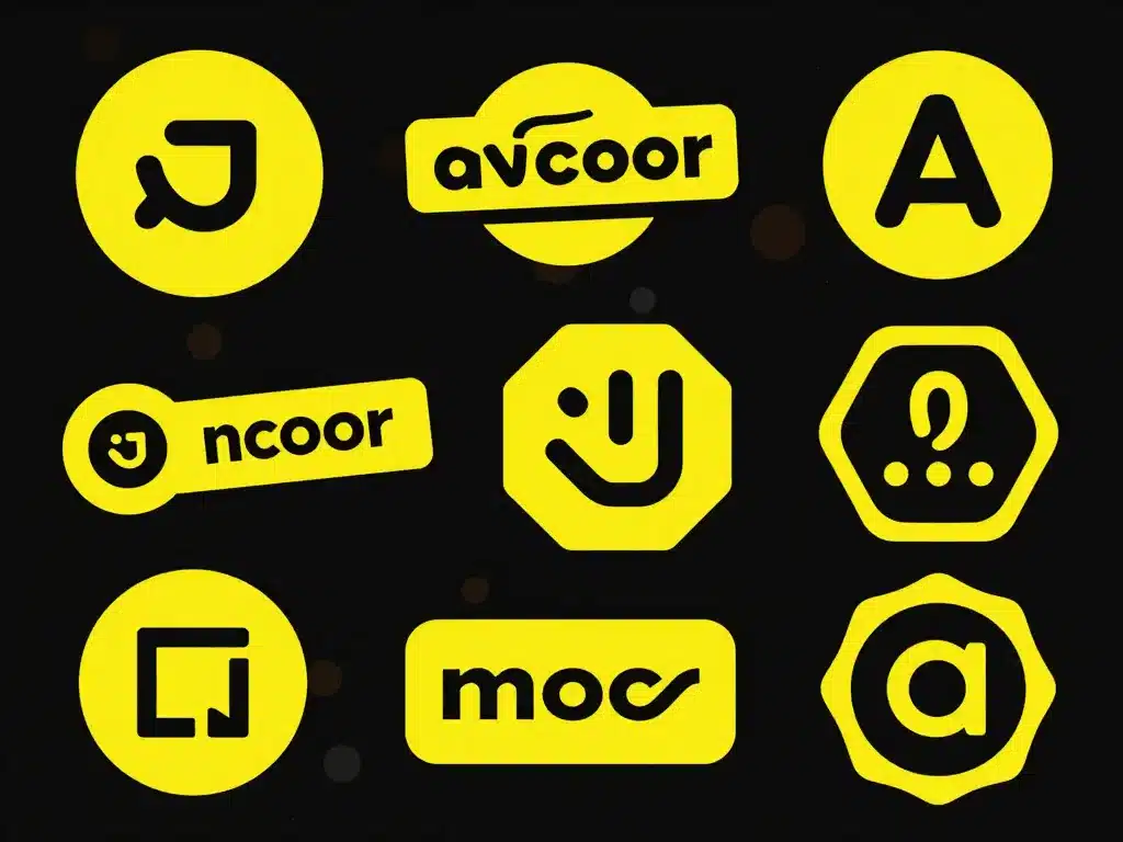 usage etiquette jaune logo différents rôles