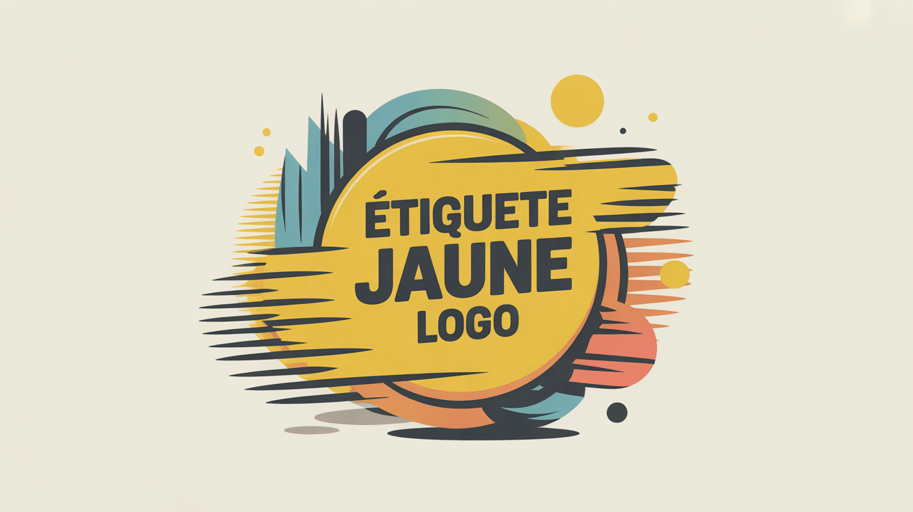illustration moderne etiquette jaune logo