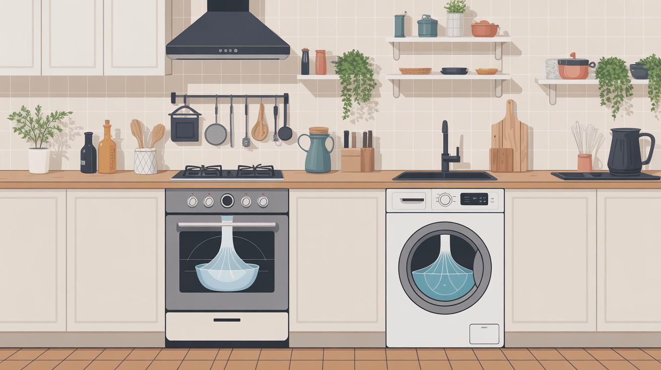 évacuation évier lave-vaisselle illustrée dans une cuisine moderne