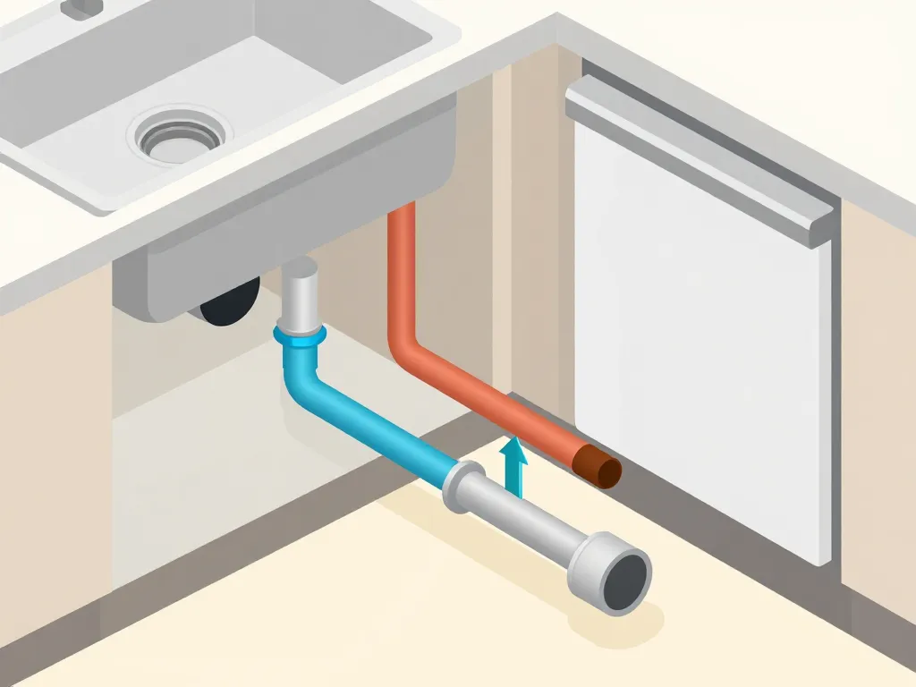 schéma de fonctionnement évacuation évier lave-vaisselle