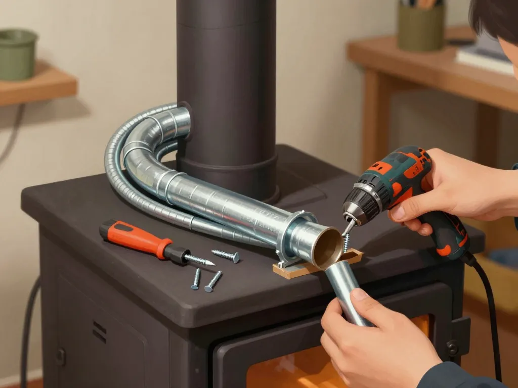 Étape construction fabriquer un récupérateur de chaleur pour poêle à bois