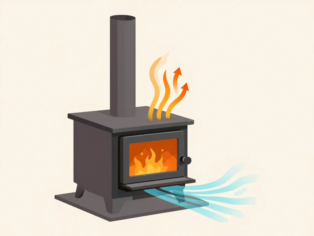 Schéma fonctionnement fabriquer un récupérateur de chaleur pour poêle à bois