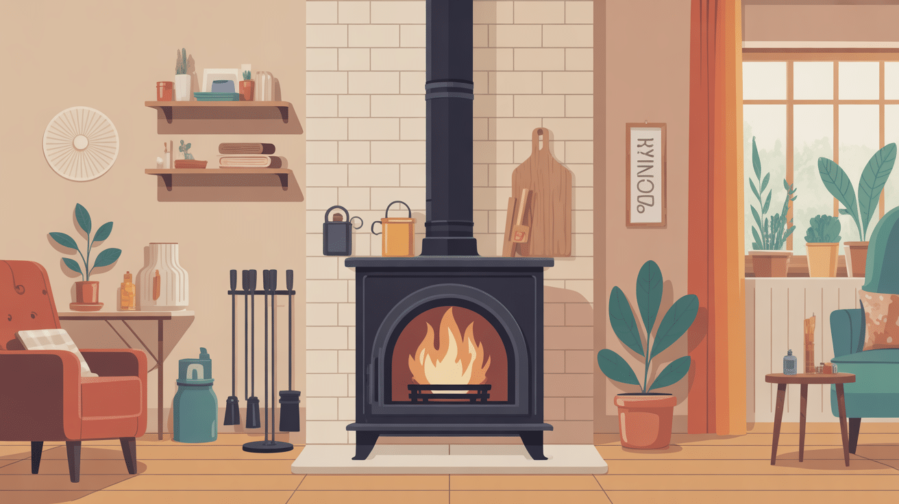 Fabriquer un récupérateur de chaleur pour poêle à bois, illustration globale style bricolage