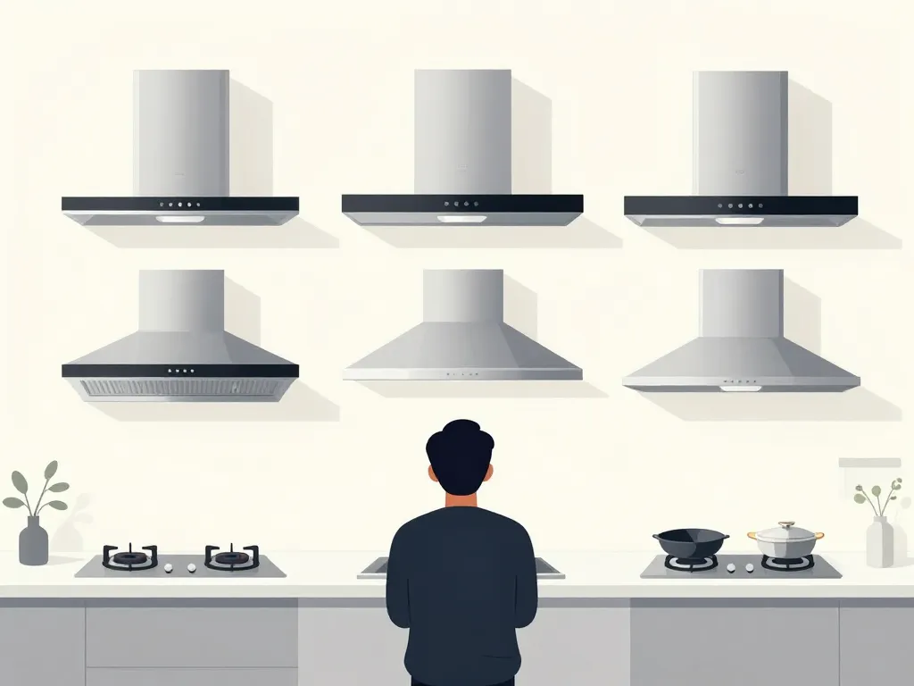 sélection hotte aspirante sur plan de travail différents modèles cuisine