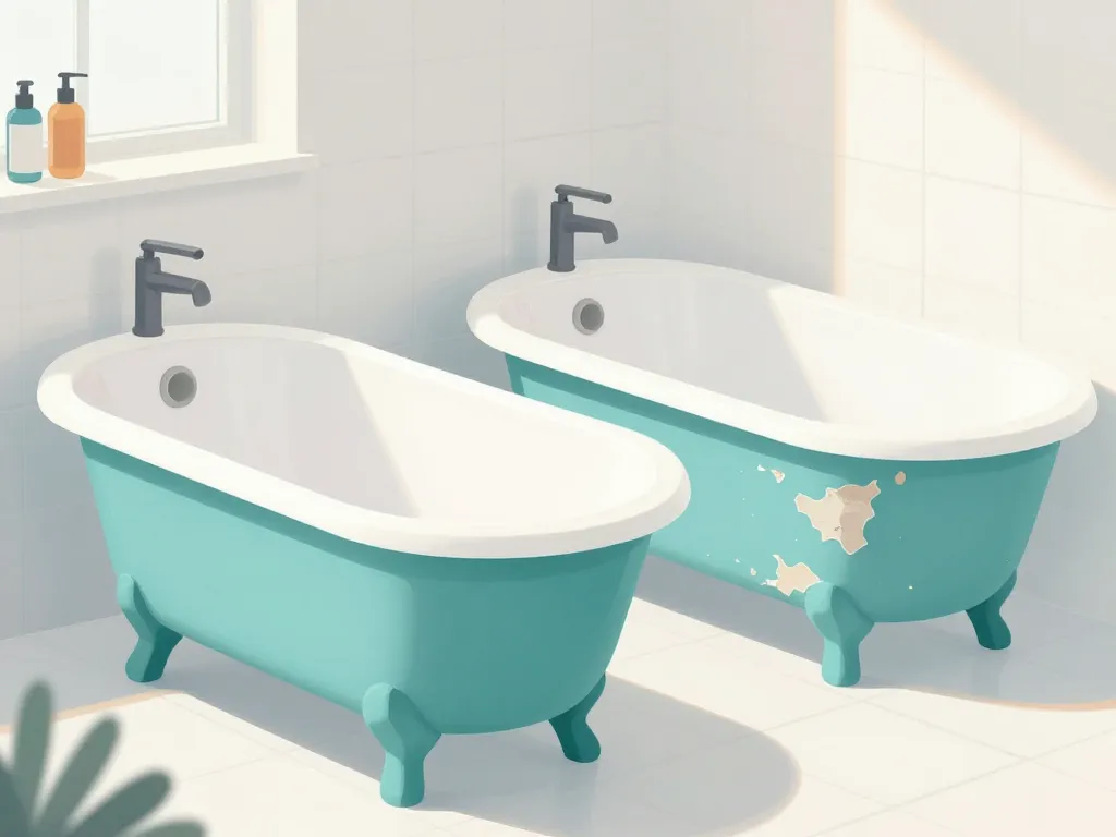 peindre baignoire avis illustration baignoire peinte vs abîmée