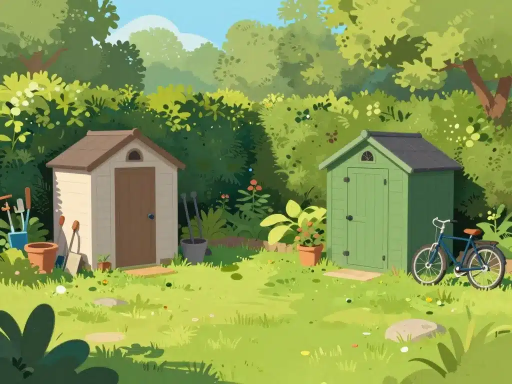 positionnement conforme de 2 abris de jardin de 5m2