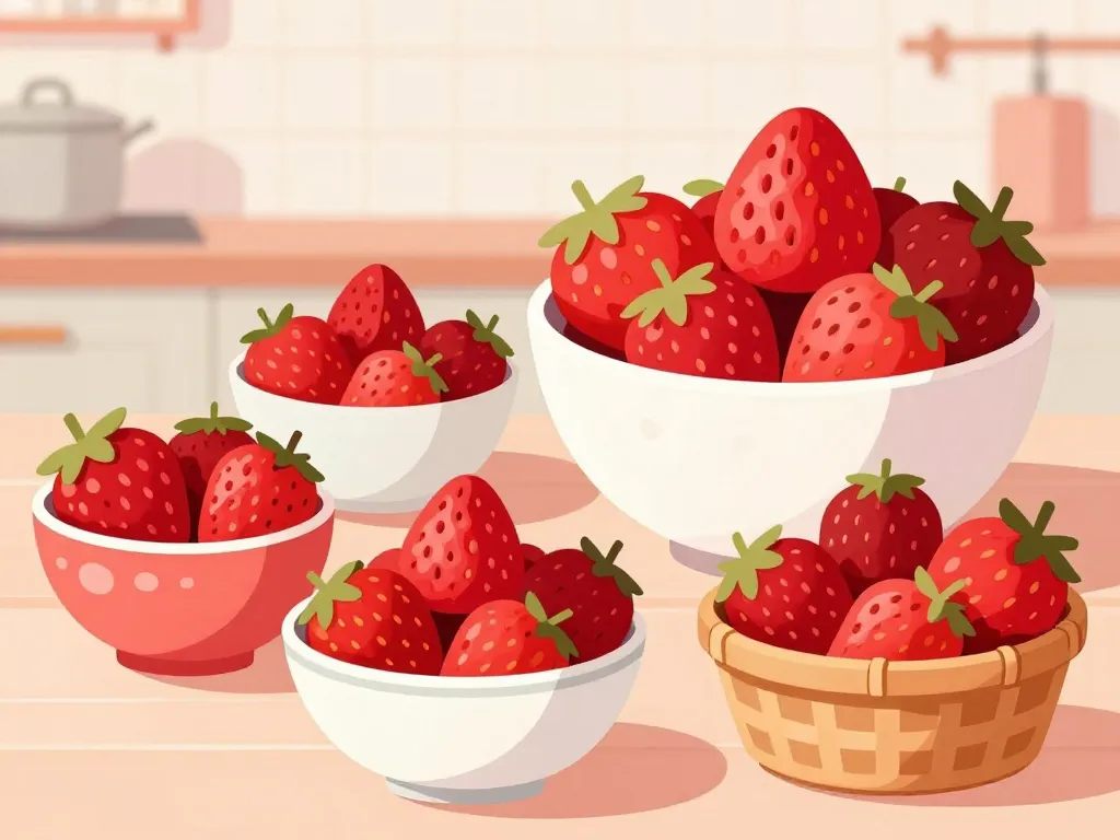 Quantités fraises pour 100g 250g 1kg poids d'une fraise