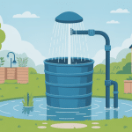 illustration pompe pour eau de pluie moderne écologique