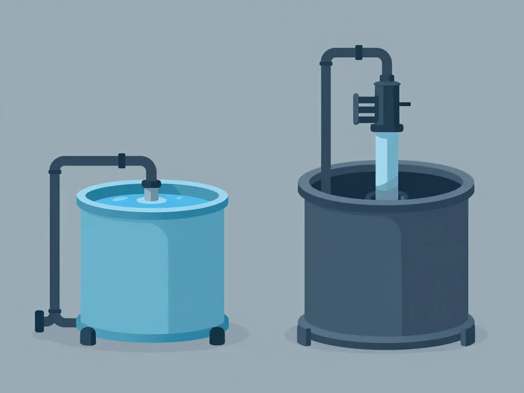 schéma types pompe pour eau de pluie surface immergée