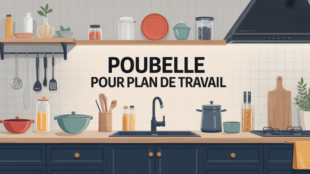 illustration poubelle pour plan de travail encastrée moderne