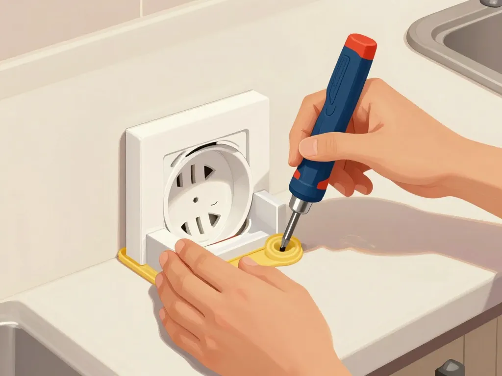 étapes installation prise encastrable plan de travail cuisine