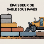 coupe schema quelle epaisseur de sable pour poser des pavés