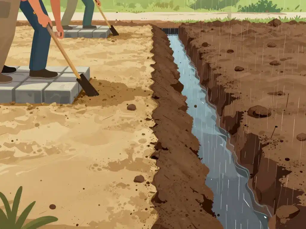 adaptation quelle epaisseur de sable pour poser des pavés terrain climat