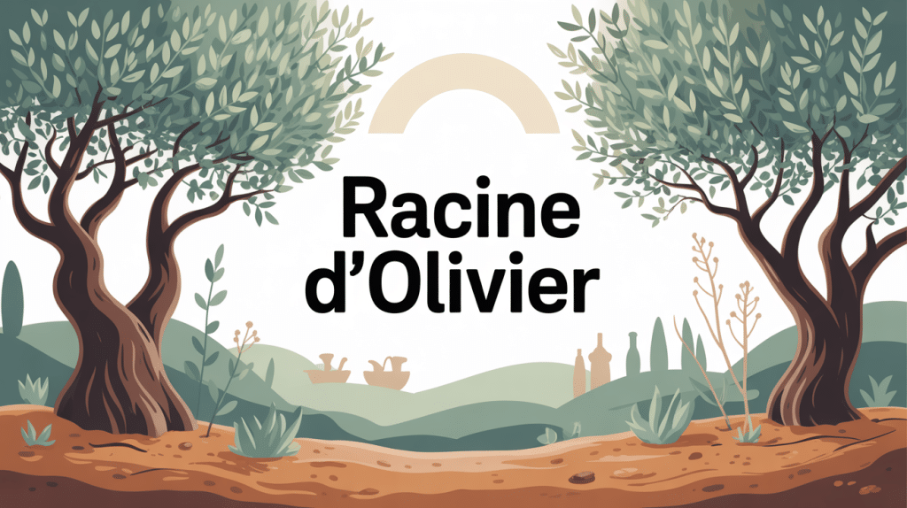 racine d olivier vue stylisée sur sol méditerranéen