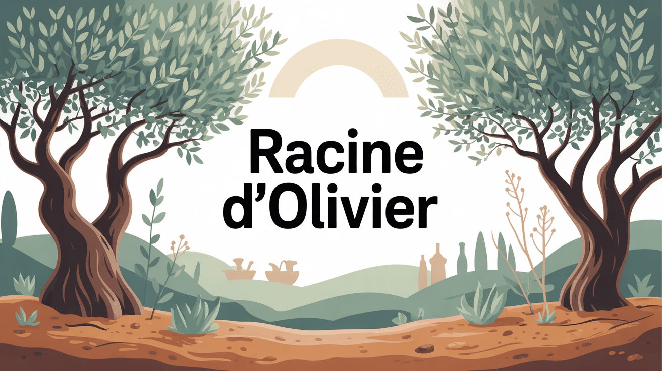 racine d olivier vue stylisée sur sol méditerranéen