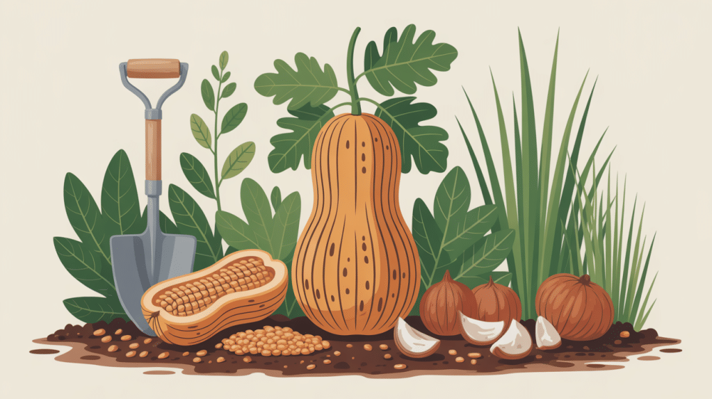 illustration globale pour récupérer les graines de butternut pour planter