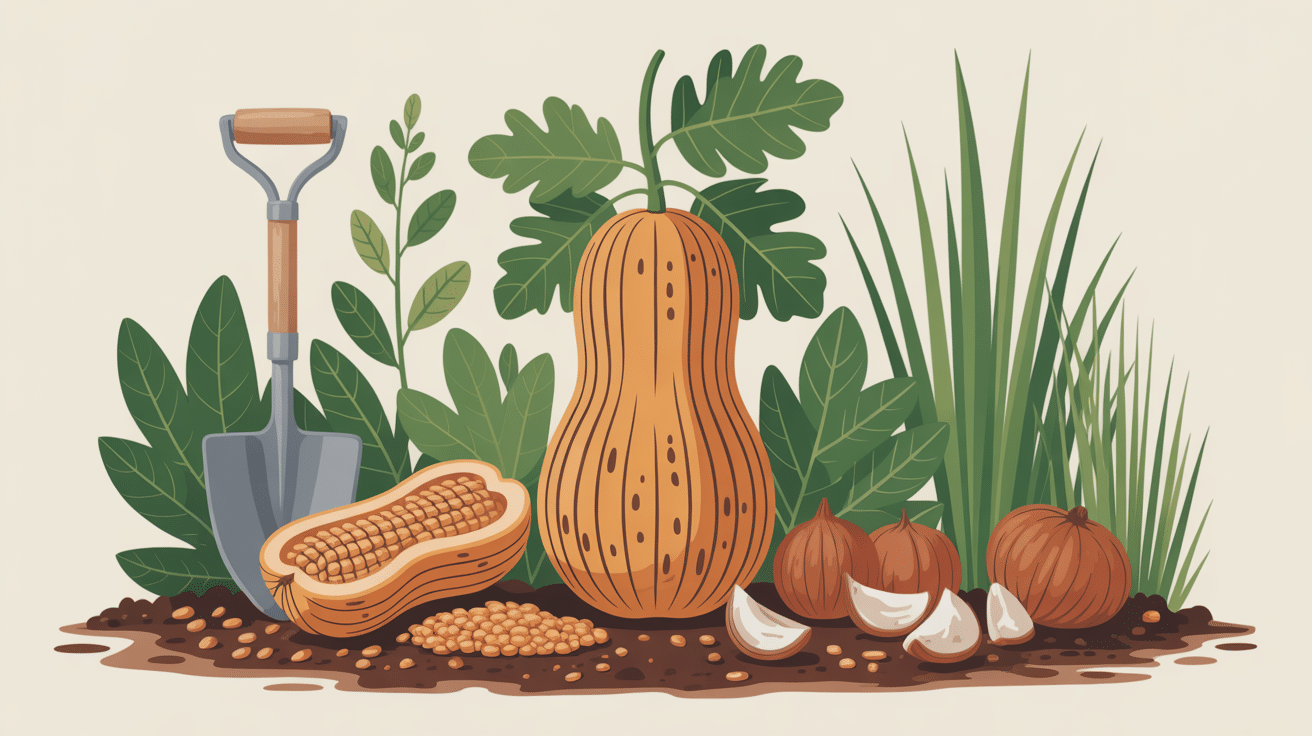 illustration globale pour récupérer les graines de butternut pour planter