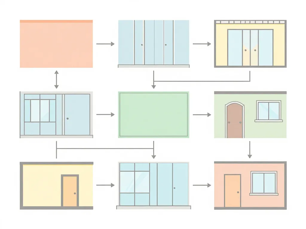 symboles plan architecte murs portes fenêtres niveaux