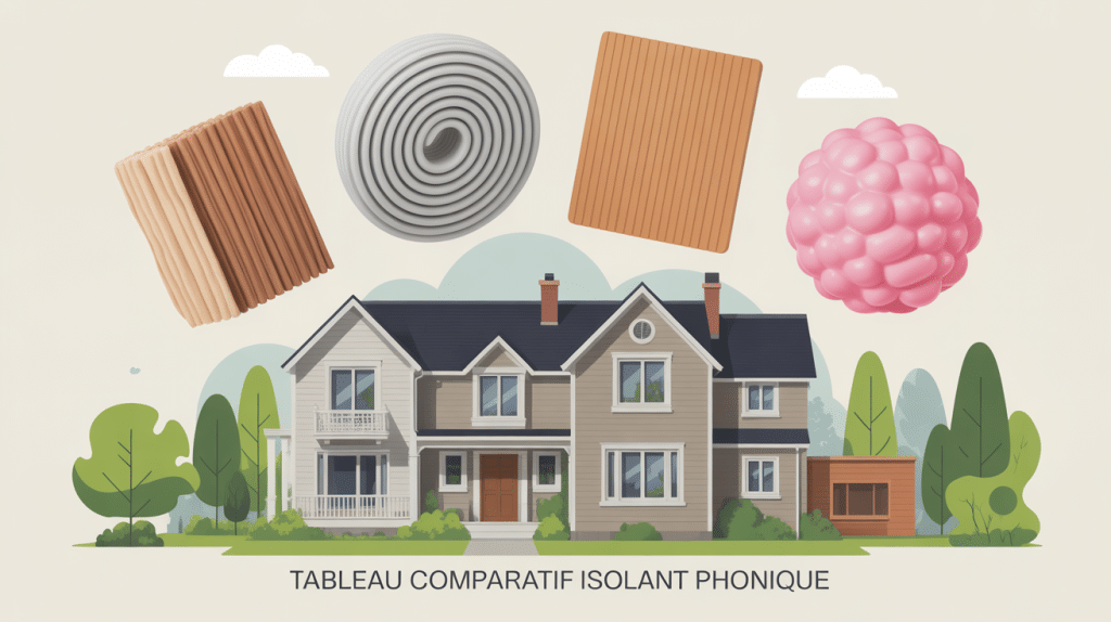 tableau comparatif isolant phonique matériaux différents autour maison