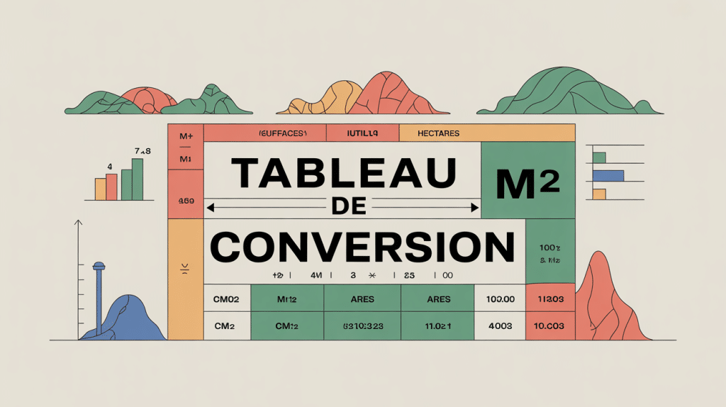 tableau de conversion m2 schéma illustré