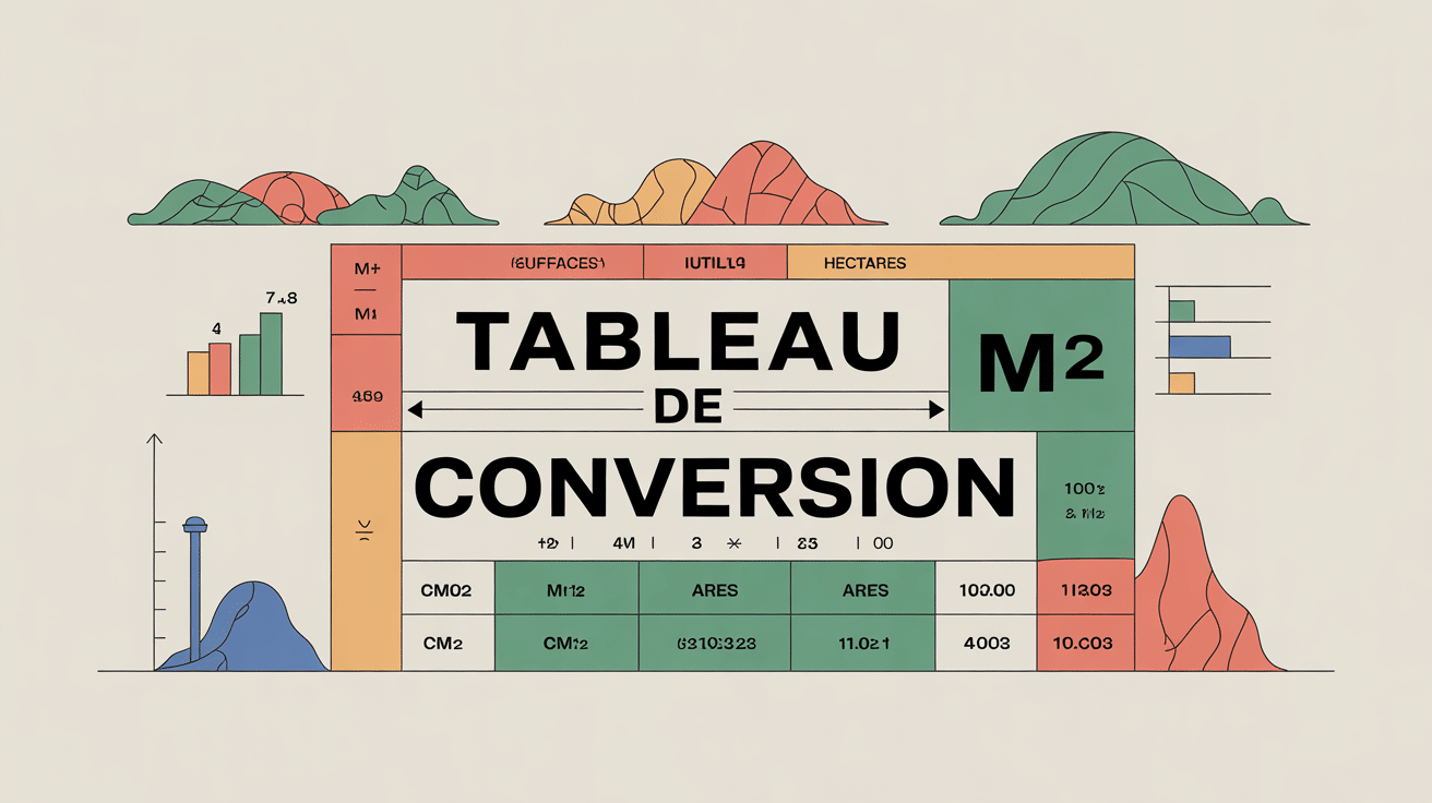 tableau de conversion m2 schéma illustré