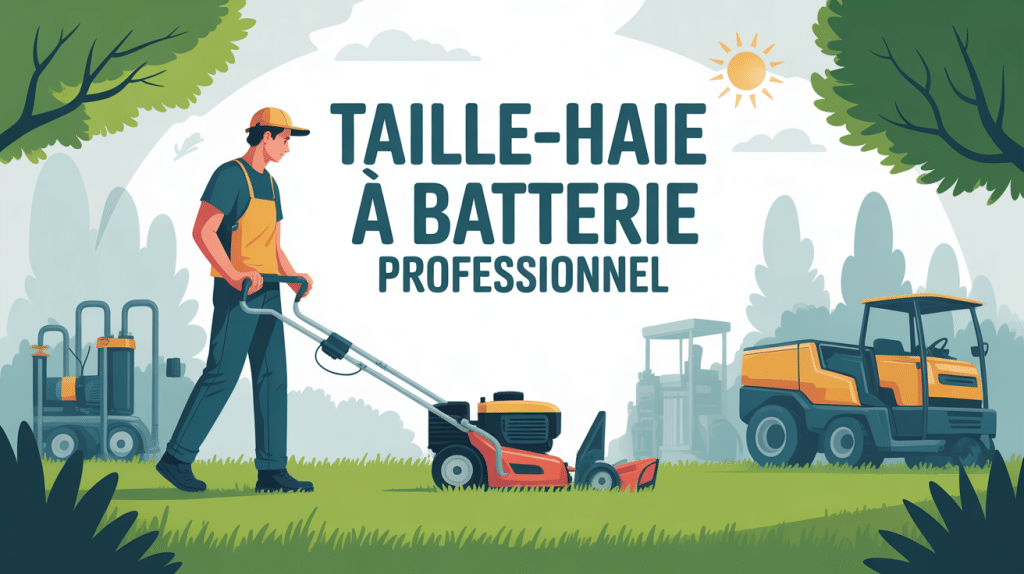 taille haie à batterie professionnel illustration jardinage