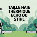 illustration taille haie thermique echo ou stihl