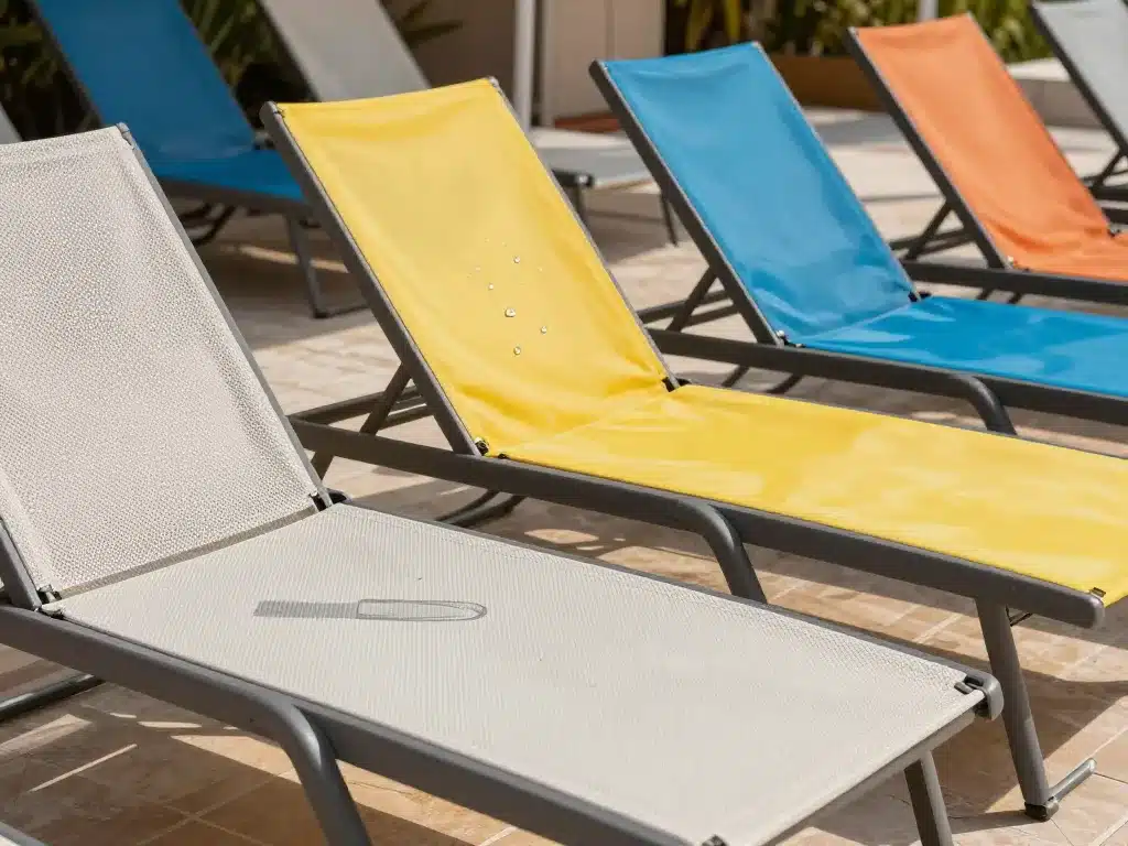 scène comparative toiles de remplacement pour bain de soleil