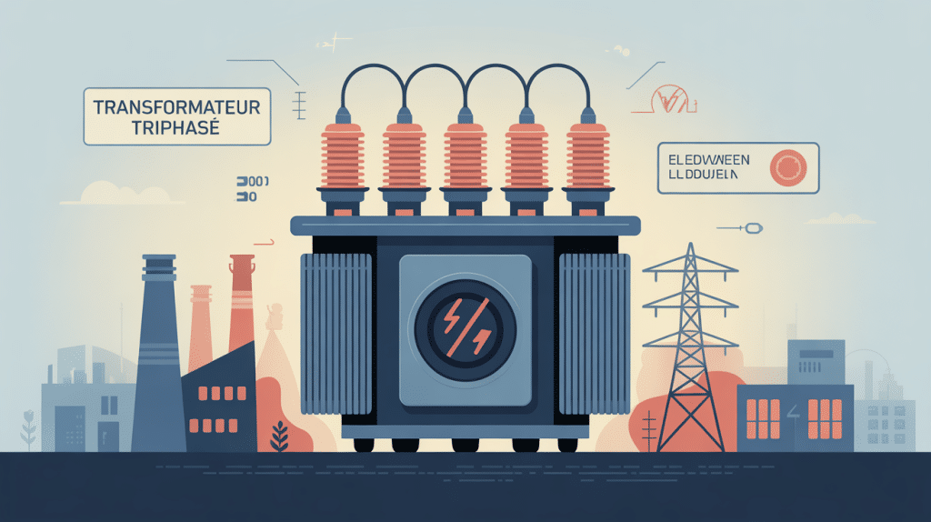 illustration transformateur triphasé industrie et distribution