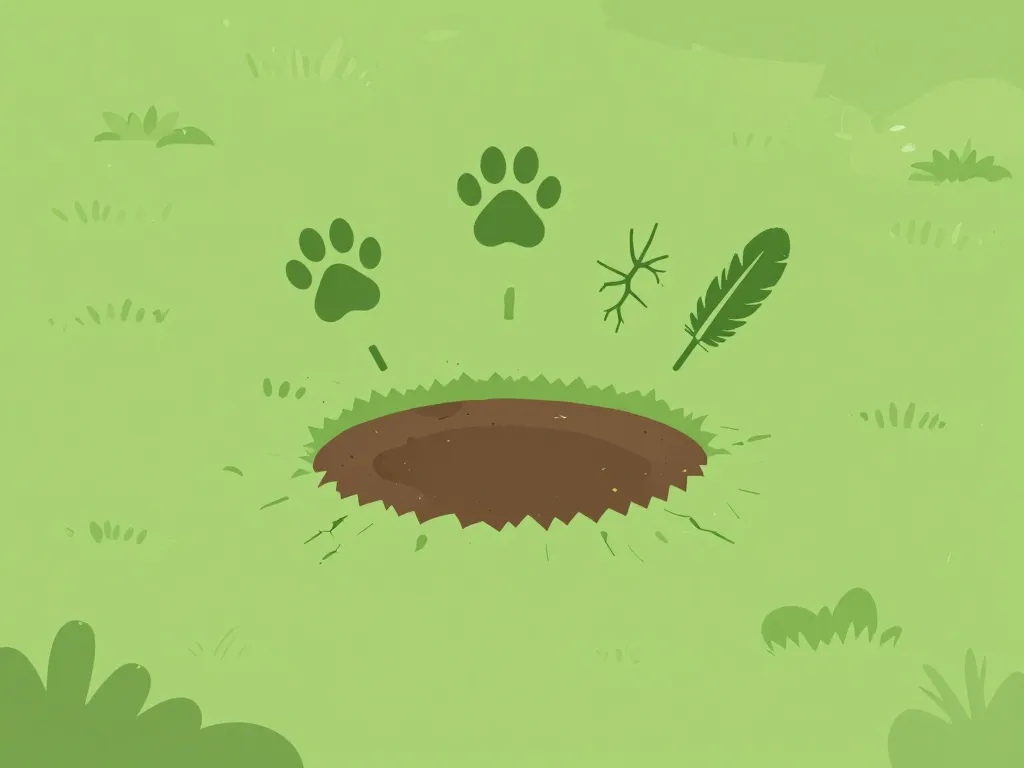 Trou dans le jardin sans monticule avec indices visuels