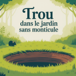 Trou dans le jardin sans monticule illustré au centre du jardin