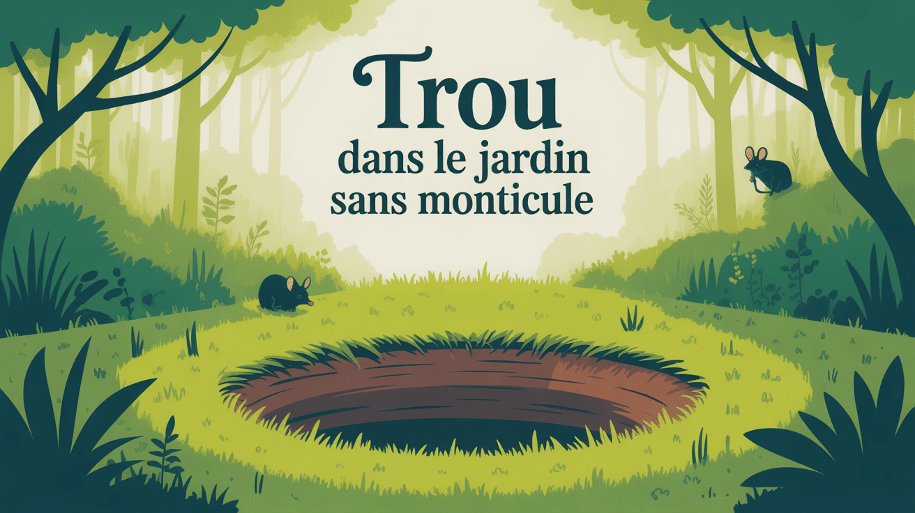 Trou dans le jardin sans monticule illustré au centre du jardin