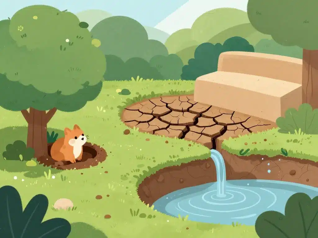 Trou dans le jardin sans monticule causes animales et affaissement