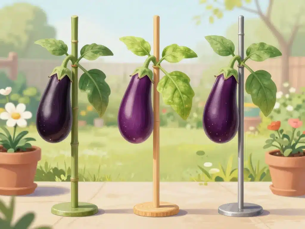 Scène tuteur aubergines types comparés