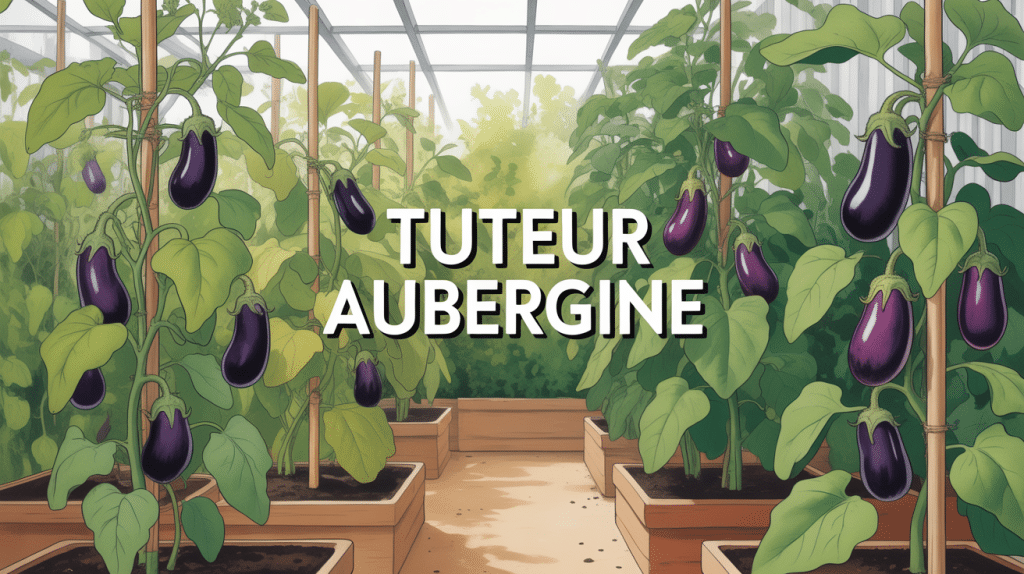 Illustration tuteur aubergines différents types