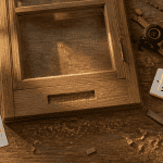 aerateur fenetre bois sur établi avec outils
